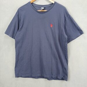 US Polo Assn T Shirt Mens Large Navy Blue Cotton Pony Logo Relaxed Fit Crew Neck